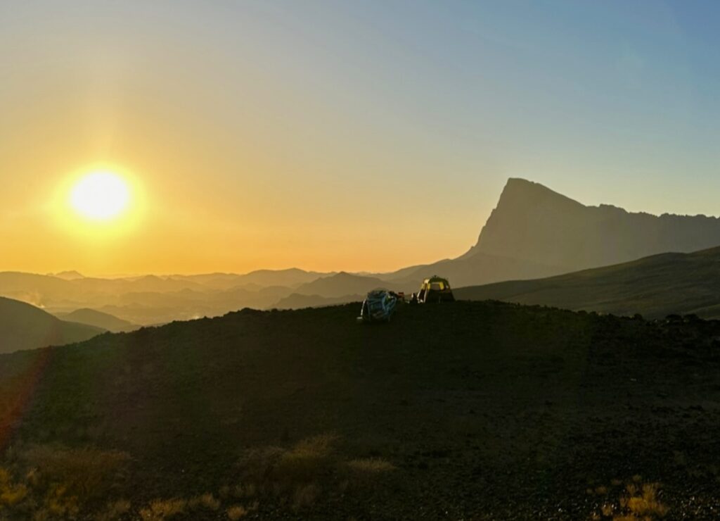 Sunset over the Hajar Mountains at Wadi Damm