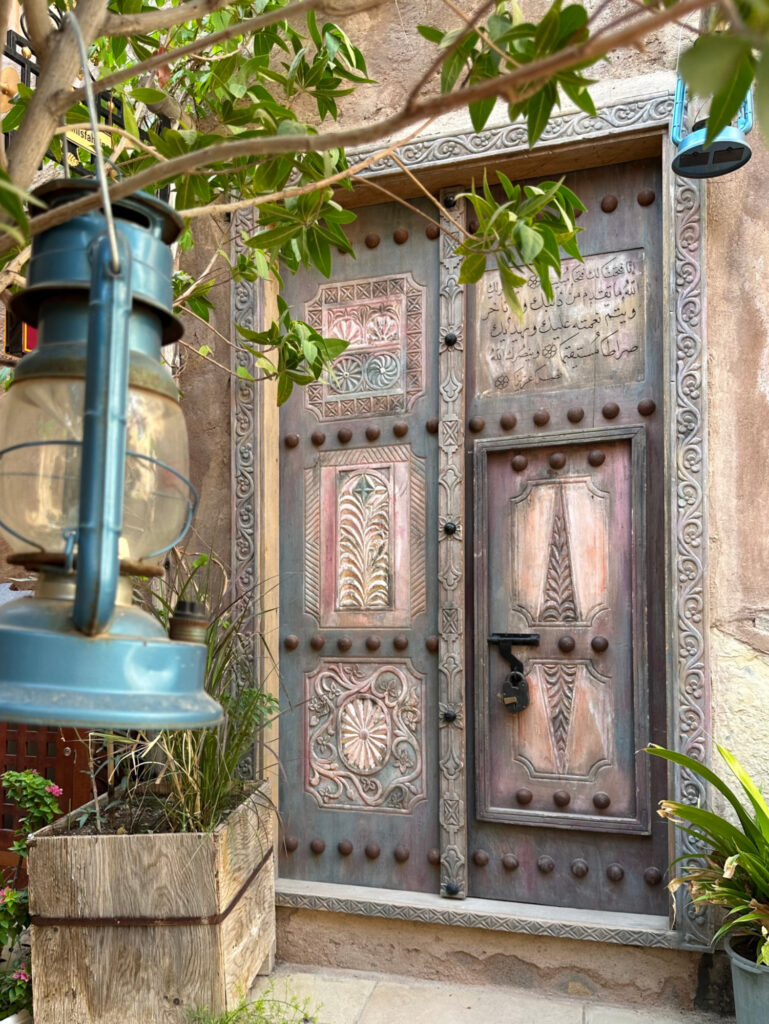 An engraved Omani door in the mountain village of Misfat Al Abriyeen
