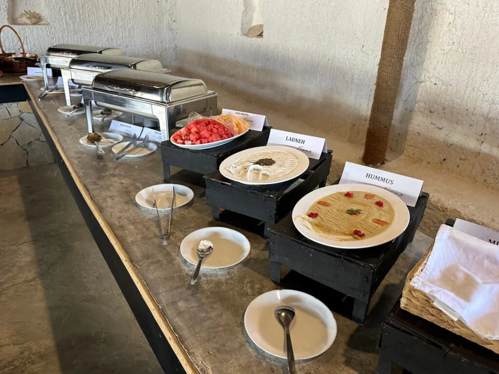 The breakfast buffet