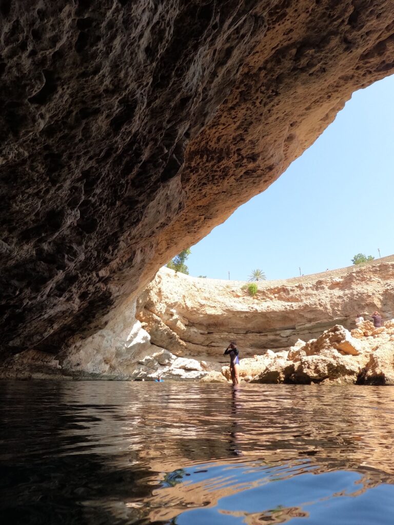 Inside the cave at Bimmah Sinkhole looking out