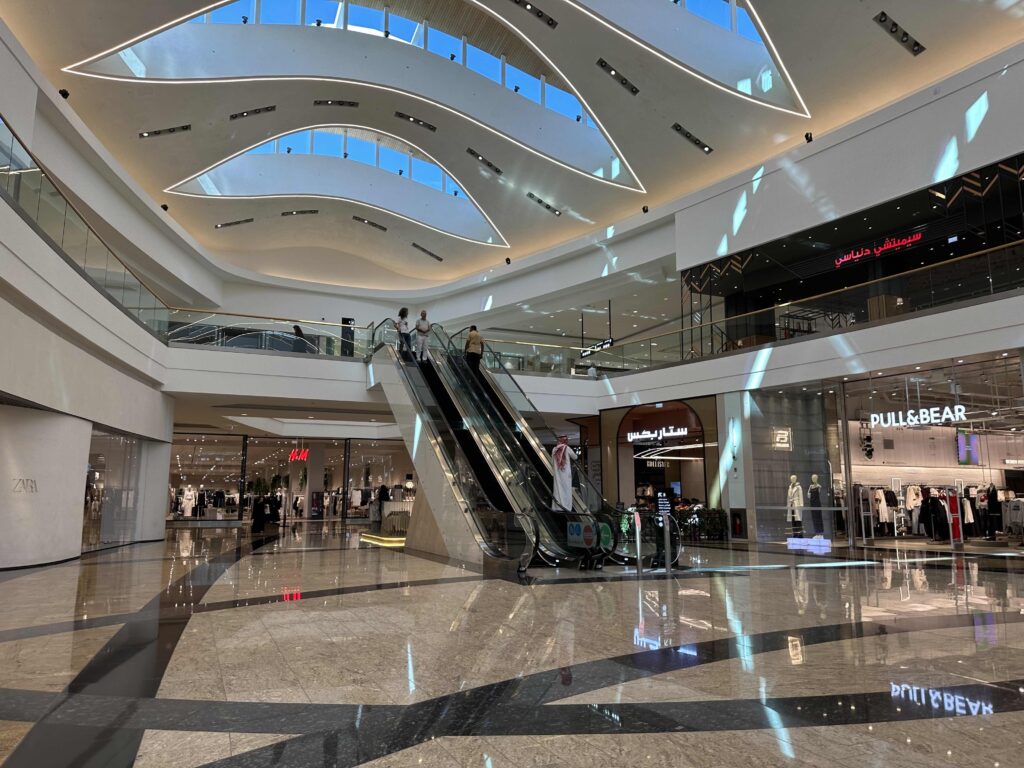 A large atrium within the Mall of Oman shopping centre