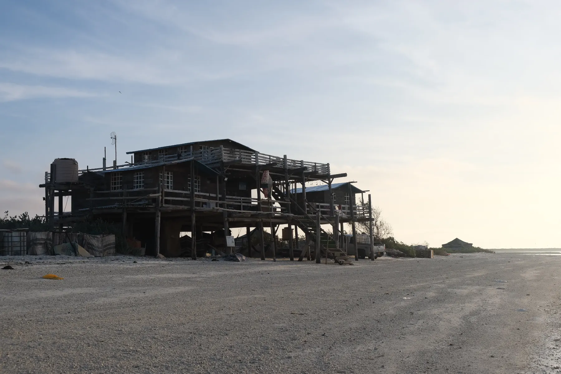 Whales Head Camp whale station at sunrise