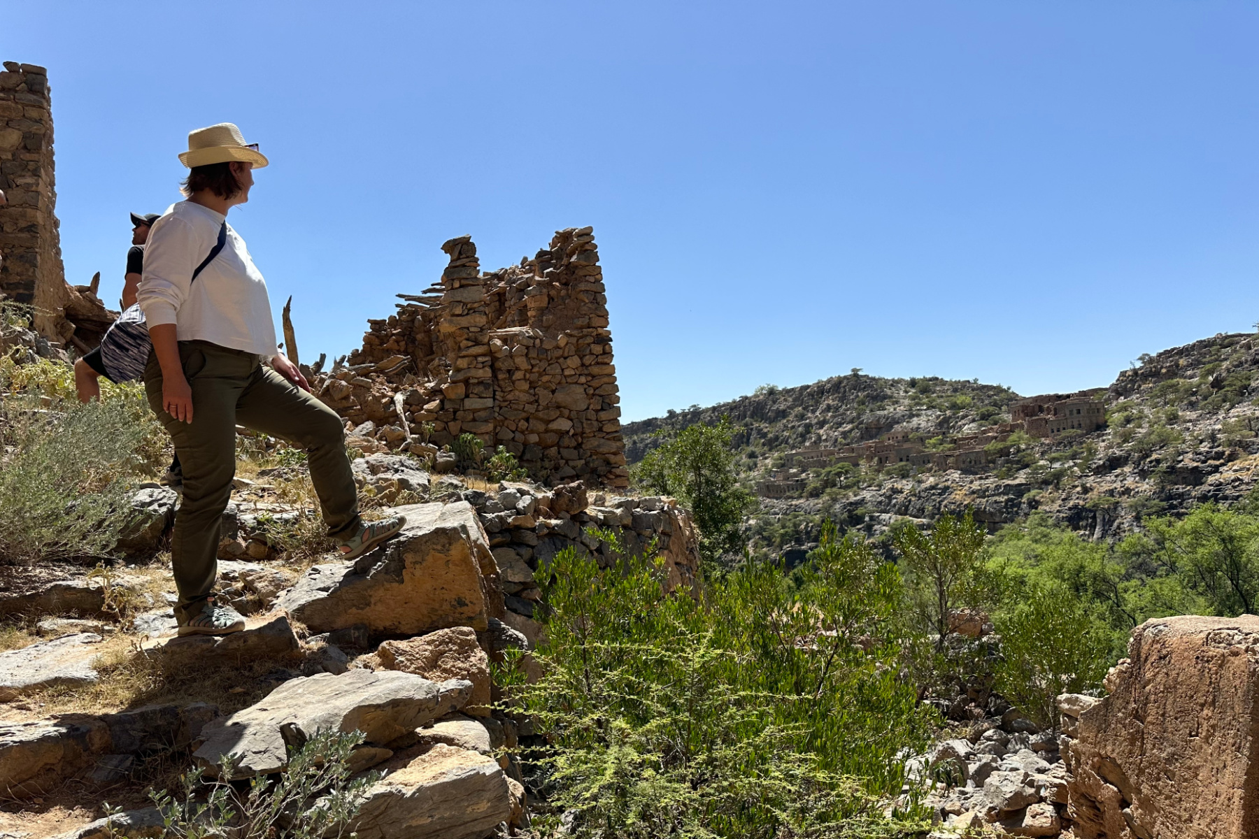 Me stood looking out over the valley while exploring the ruins of this abandoned village on Jebel Akhdar