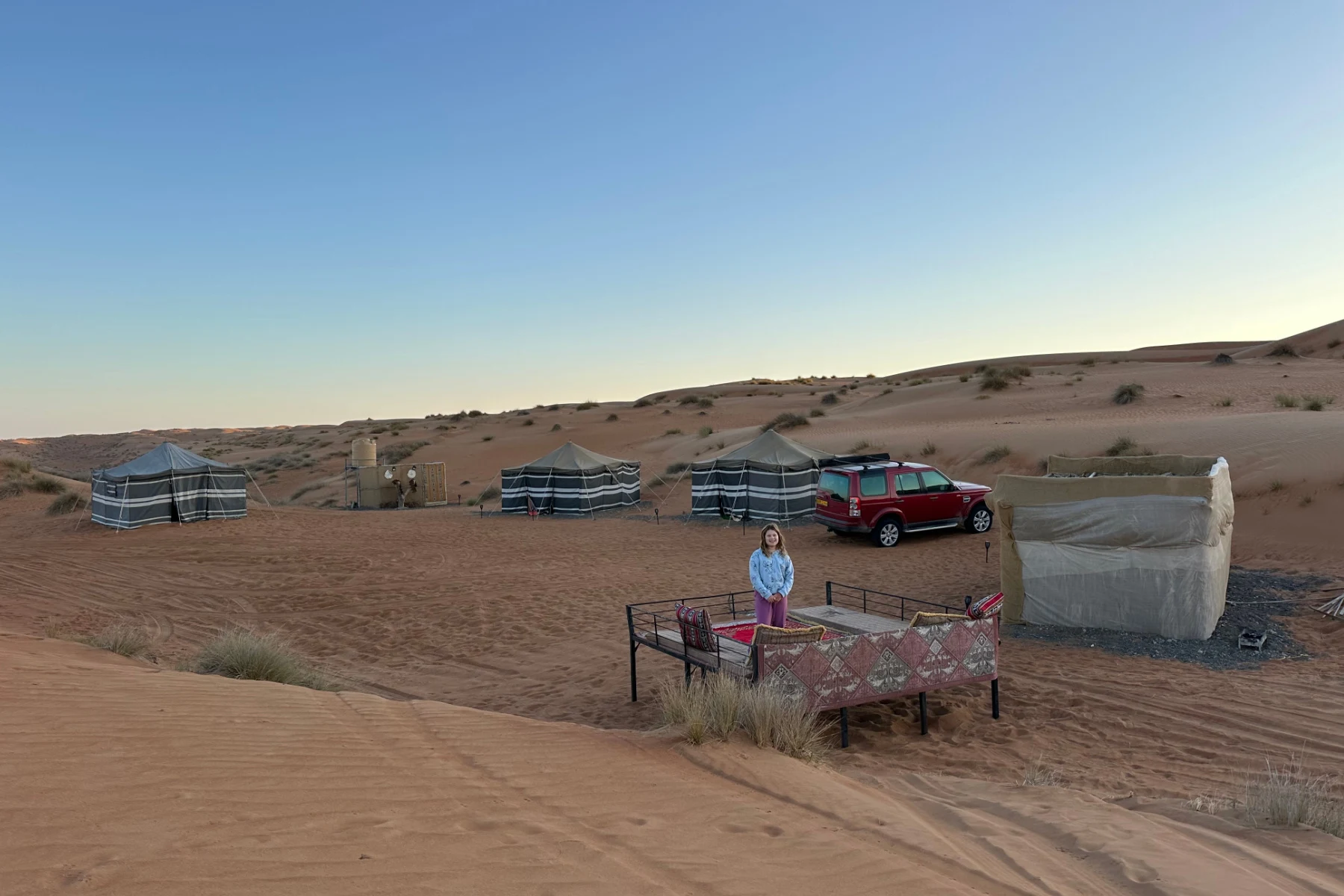 Bader's small Bedouin camp. There are three tents and a small majlis dining room