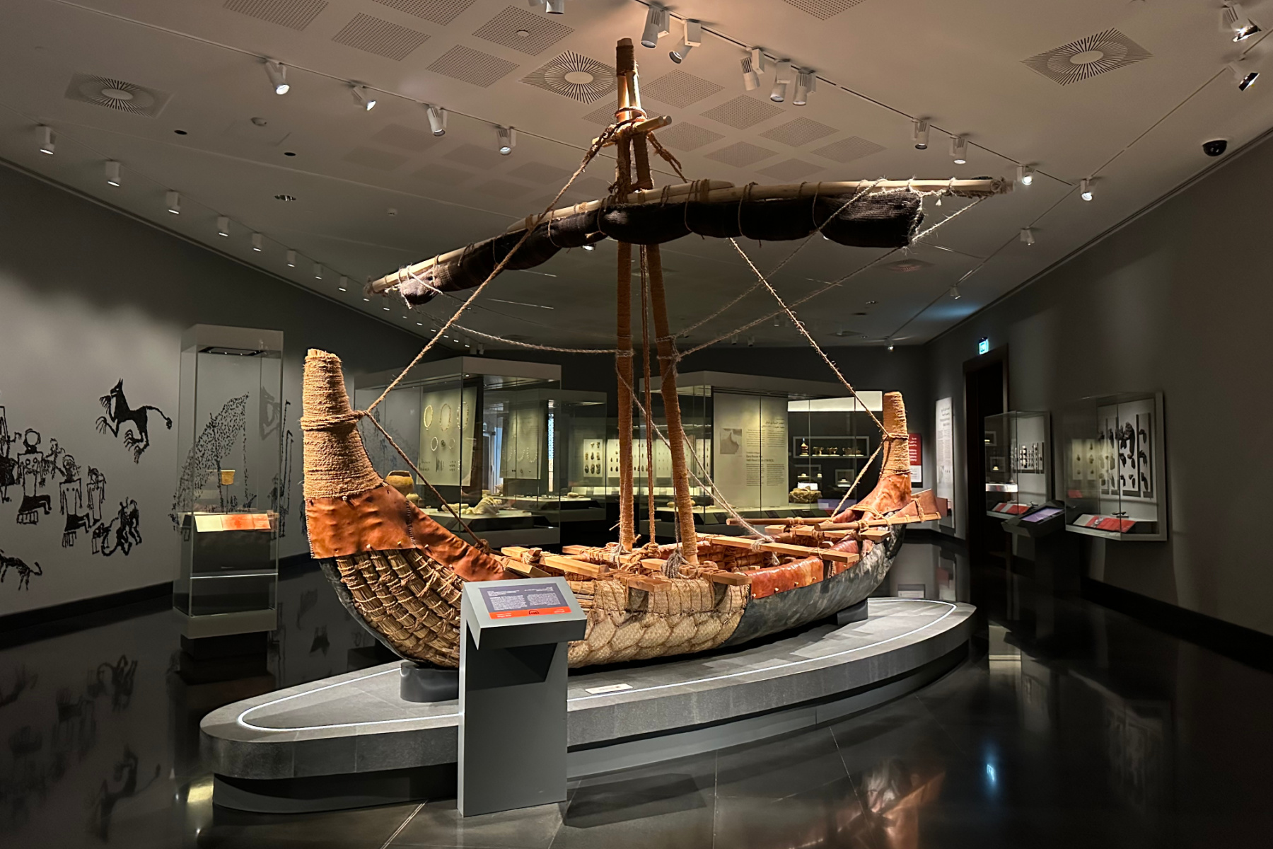 A model of an ancient boat in Oman's National Museum in the Ministries District