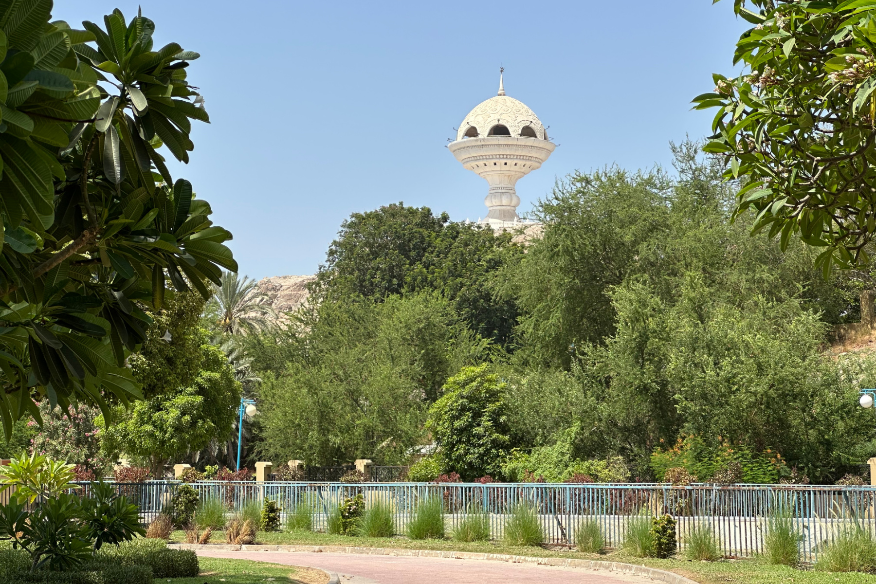 The Riyam Censer monument seen from below in Riyam Park