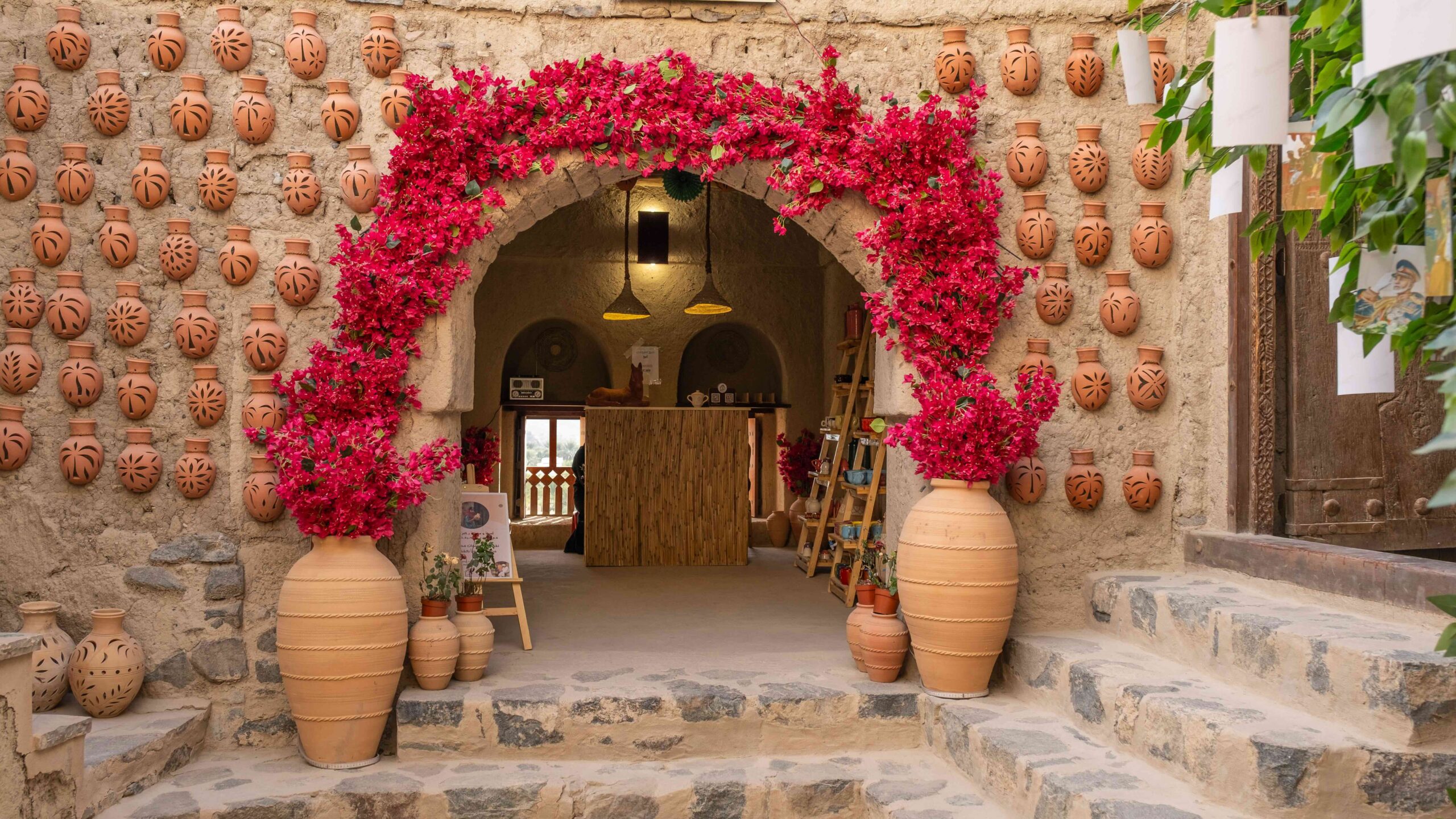 Interior of Bahla Fort - the entrance to the pottery workshop - in Oman