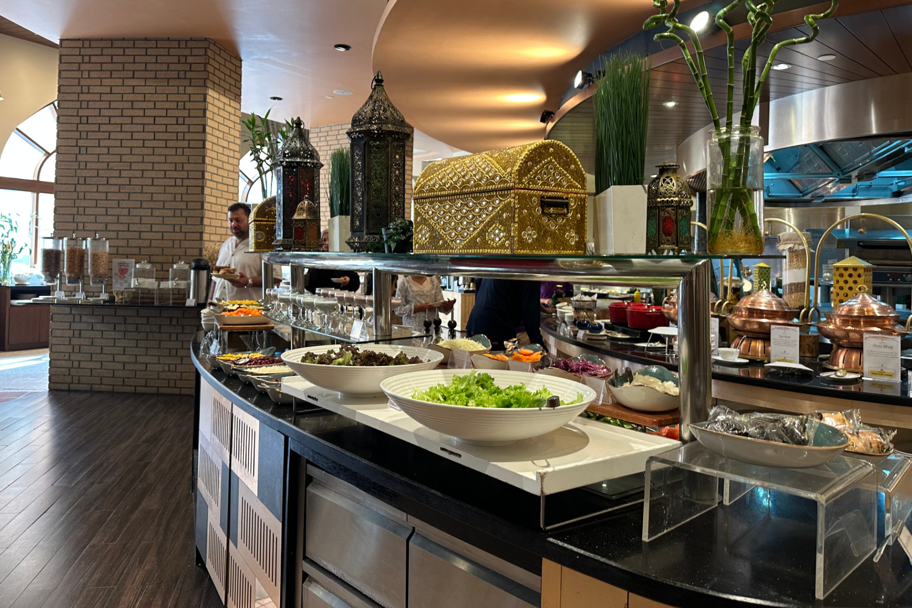 The salad bar in the Samba Restaurant in the DoubleTree by Hilton Muscat hotel
