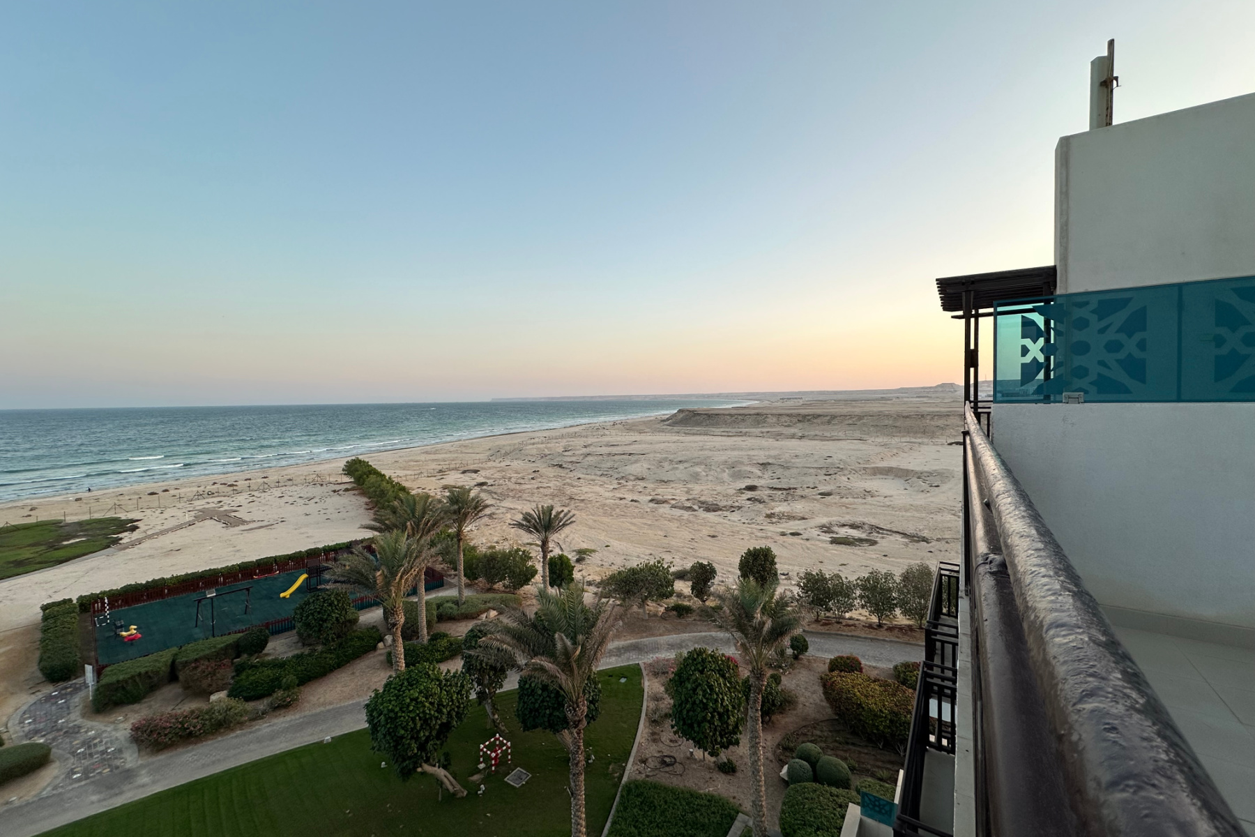 The sunset view from our roof terrace