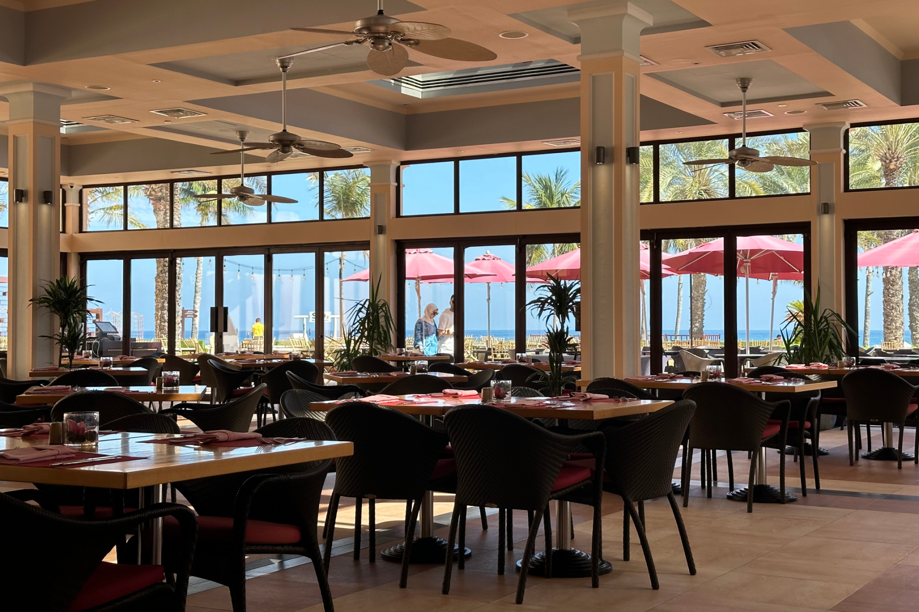 The light and airy dining area attached to the Al Tanoor restaurant