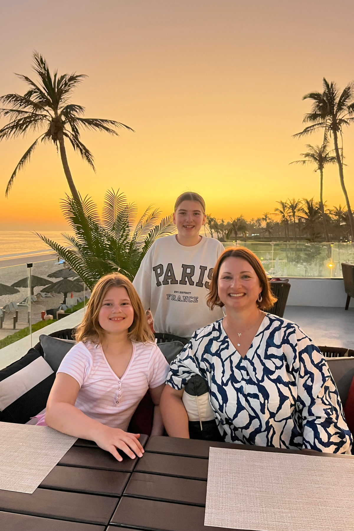 My children and I sat on the terrace of the Dolphin Terrazza restaurant at Crowne Plaza Salalah at sunset