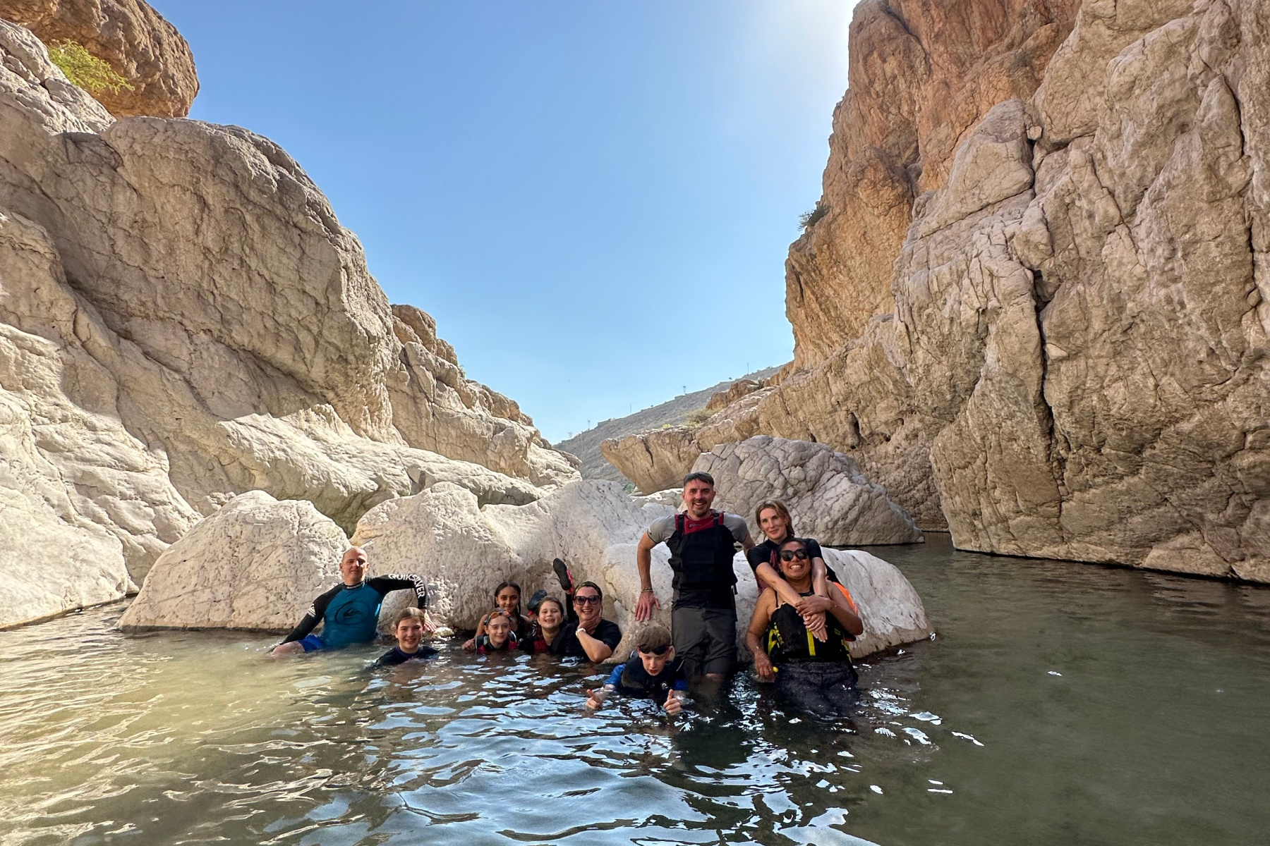 Us and our friends visiting Wadi Bani Khalid
