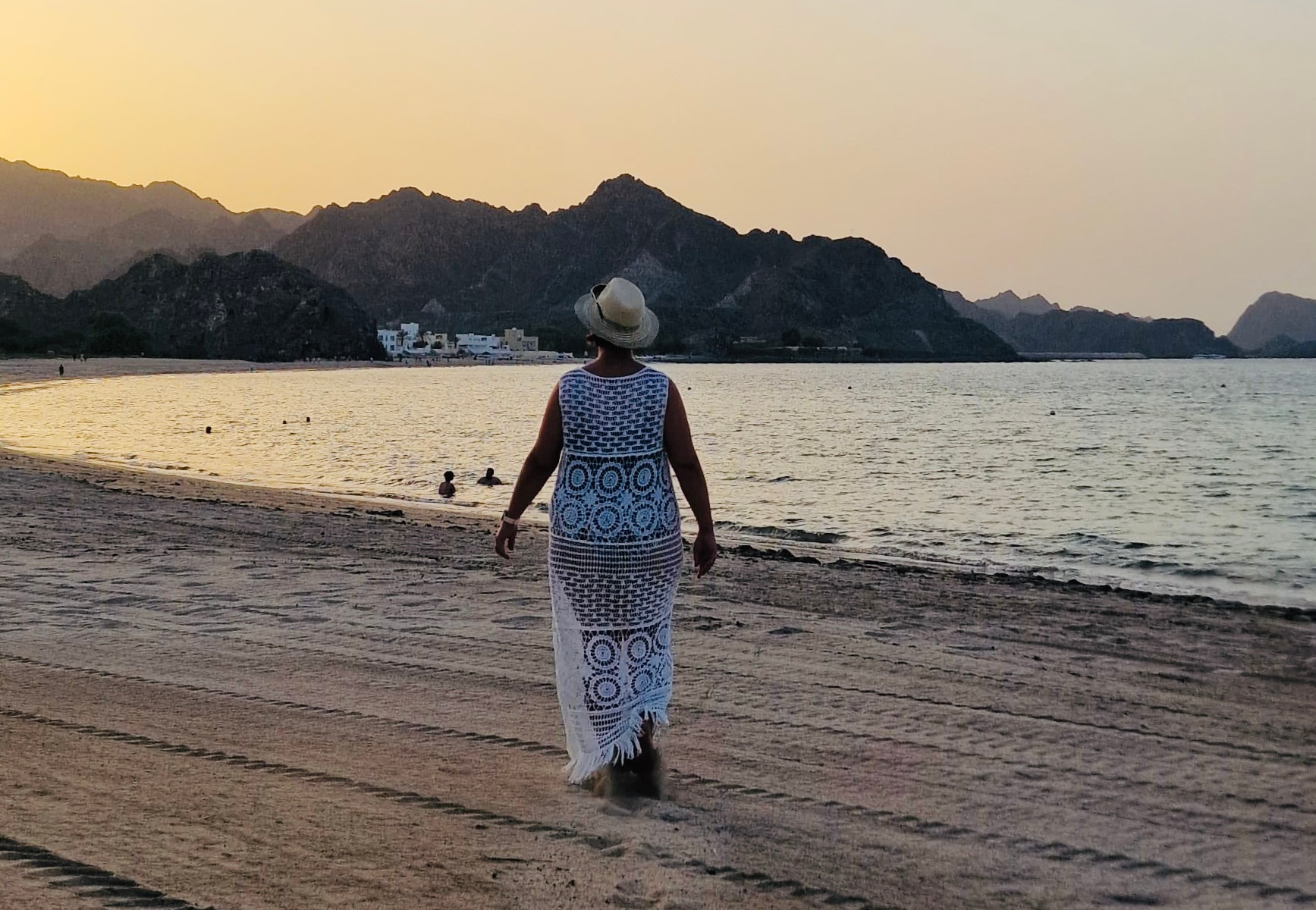 Me walking on Al Bustan beach at sun set