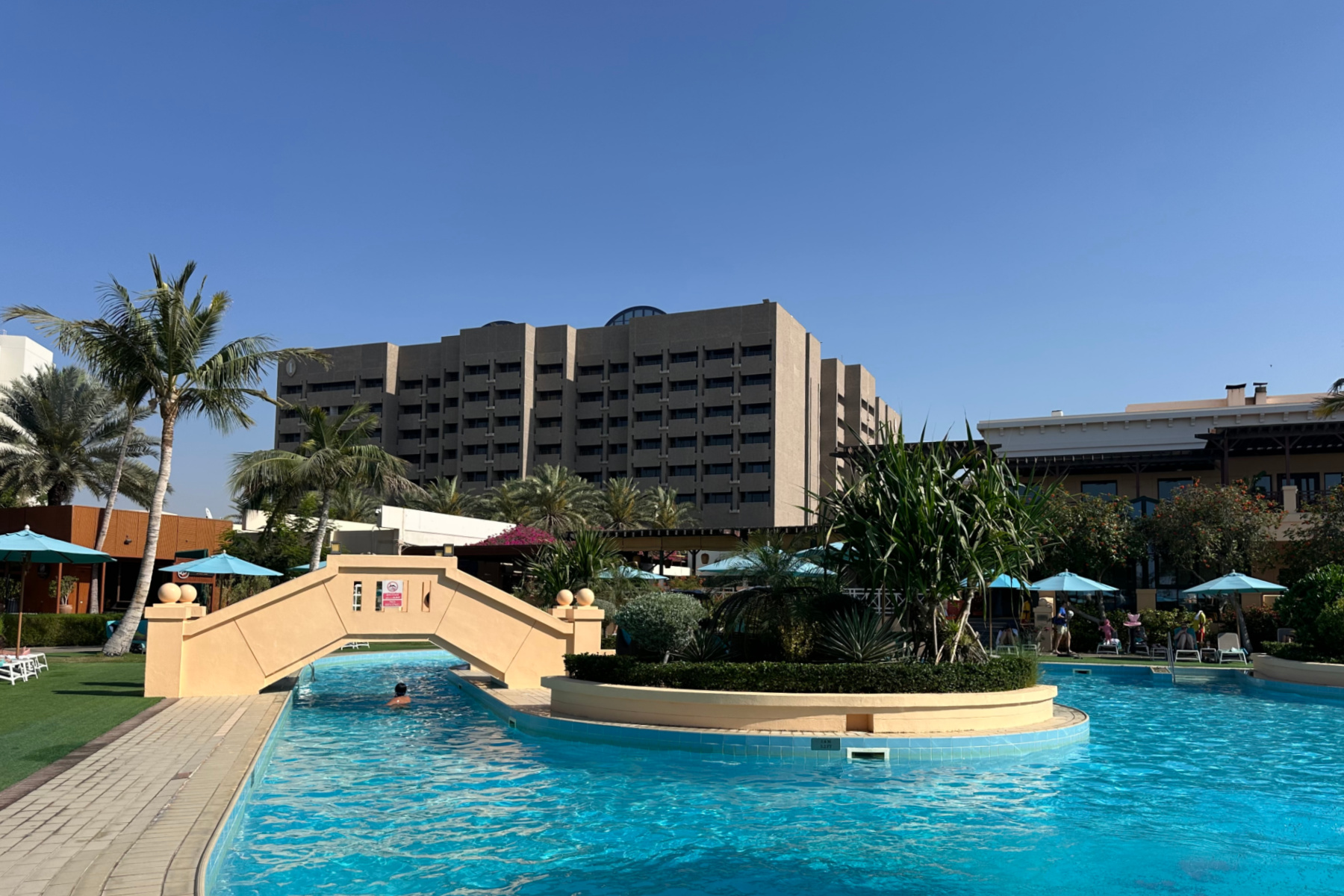 The pool area at the InterContinental Hotel in Muscat